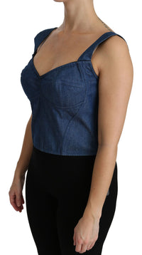 Thumbnail for Elegant Sleeveless Bustier Top in Blue