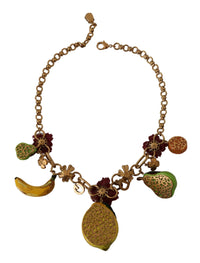 Thumbnail for Chic Gold Statement Sicily Fruit Necklace