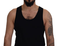 Thumbnail for Black Cotton Sleeveless Men T-shirt