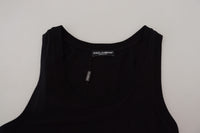 Thumbnail for Black Cotton Sleeveless Men T-shirt