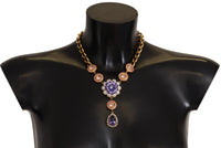 Thumbnail for Elegant Floral Crystal Statement Necklace