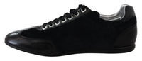 Thumbnail for Elegant Black Leather Sport Sneakers