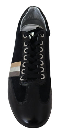 Thumbnail for Elegant Black Leather Sport Sneakers