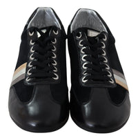 Thumbnail for Elegant Black Leather Sport Sneakers