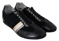 Thumbnail for Elegant Black Leather Sport Sneakers