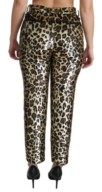 Thumbnail for Chic High Waist Leopard Sequin Pants