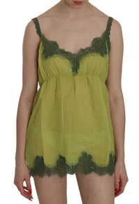 Thumbnail for Elegant Green Lace Linen Tank Top