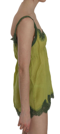 Thumbnail for Elegant Green Lace Linen Tank Top