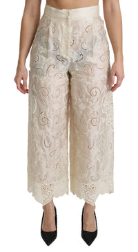 Thumbnail for Elegant High Waist Palazzo Cropped Pants