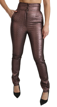 Thumbnail for High Waist Slim Fit Metallic Pants