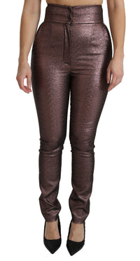 Thumbnail for High Waist Slim Fit Metallic Pants