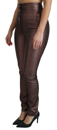 Thumbnail for High Waist Slim Fit Metallic Pants
