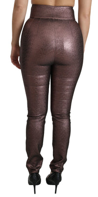 Thumbnail for High Waist Slim Fit Metallic Pants