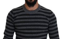 Thumbnail for Elegant Striped Wool Crewneck Sweater