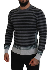 Thumbnail for Elegant Striped Wool Crewneck Sweater