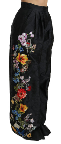 Thumbnail for Elegant High Waist Wide Leg Floral Pants