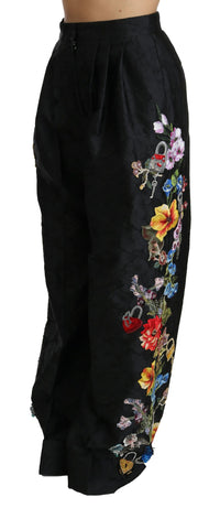Thumbnail for Elegant High Waist Wide Leg Floral Pants