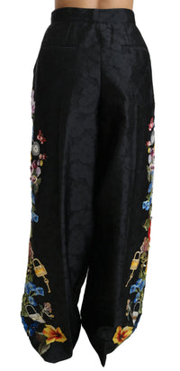 Thumbnail for Elegant High Waist Wide Leg Floral Pants