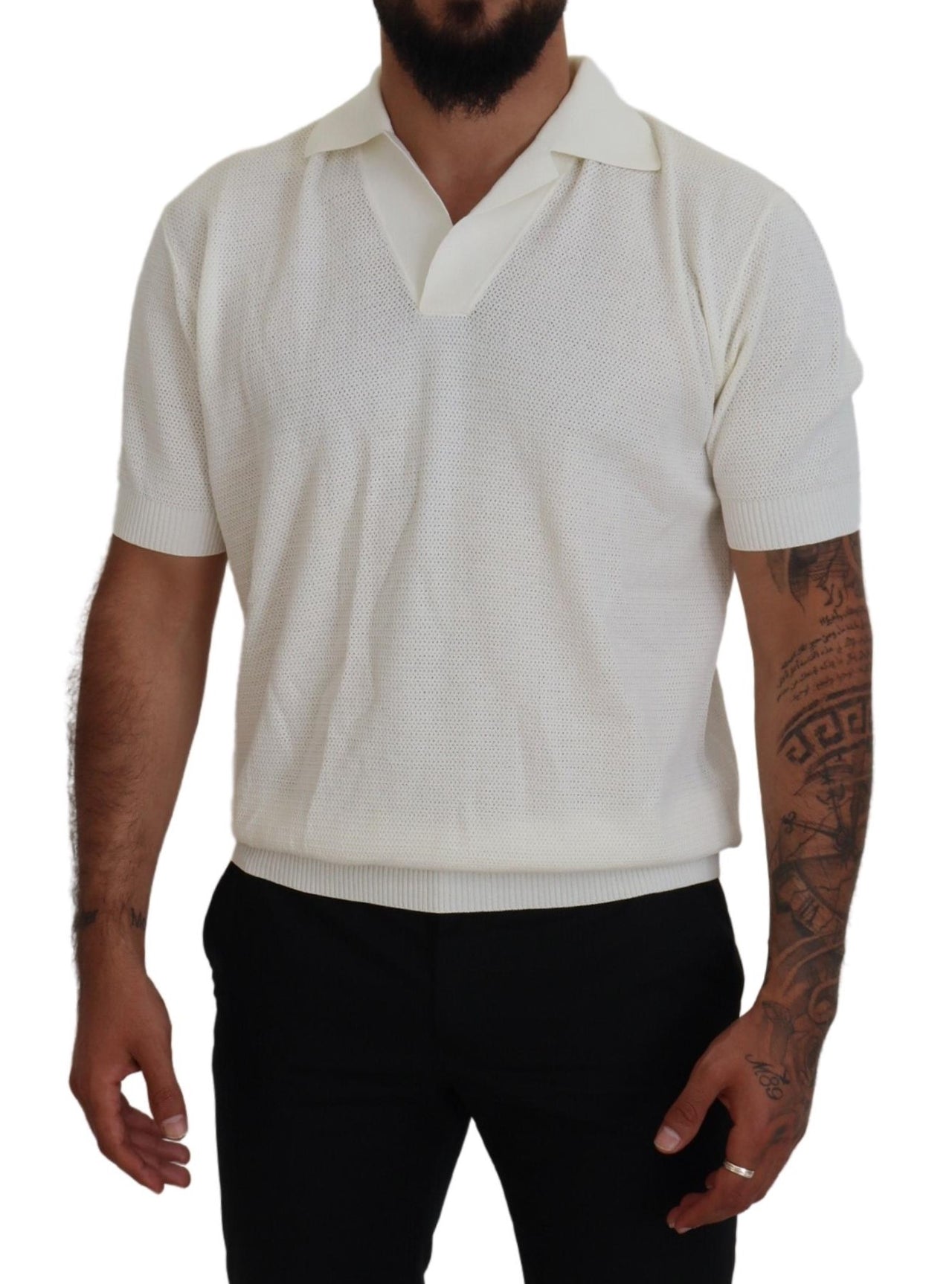 Ivory White Polo T-Shirt with Classic Elegance