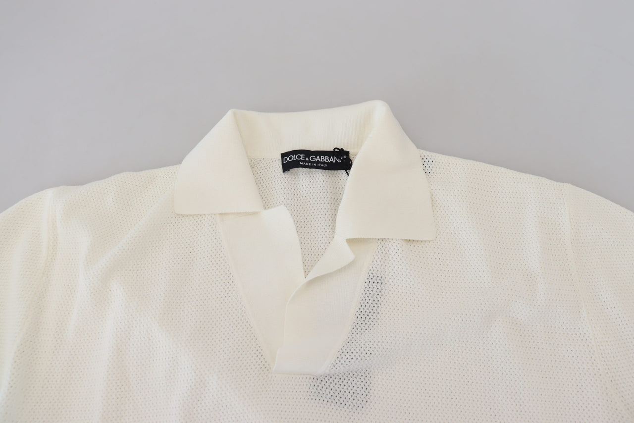 Ivory White Polo T-Shirt with Classic Elegance