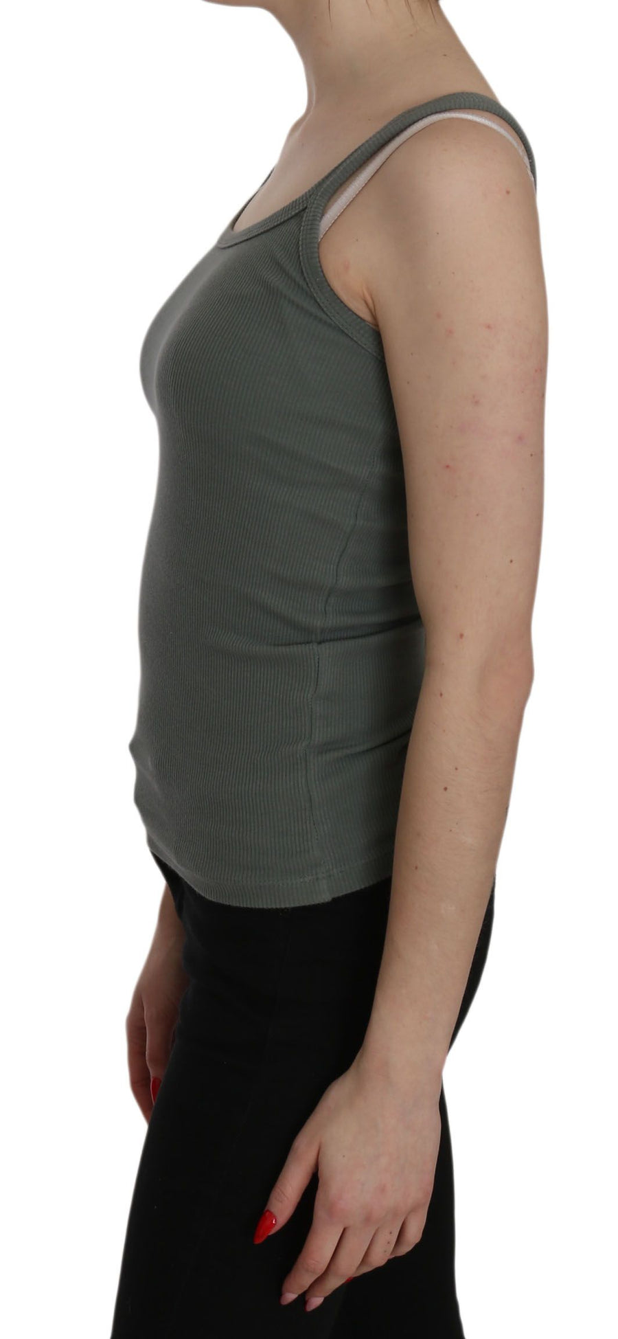 Chic Green Spaghetti Strap Casual Tank Top