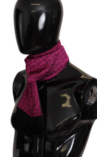 Thumbnail for Magenta Geometric Patterned Shawl Fringe Silk Scarf