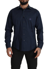 Thumbnail for Navy Elegance Cotton Dress Shirt
