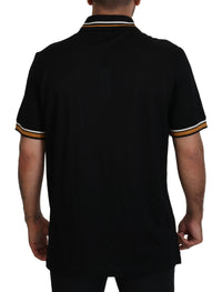 Thumbnail for Elegant Black Silk Polo T-Shirt