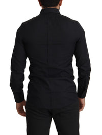 Thumbnail for Black Cotton GOLD Slim Fit Dress Shirt