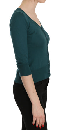 Thumbnail for Chic Blue Green Cotton Cardigan Top