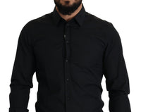 Thumbnail for Black Cotton GOLD Slim Fit Dress Shirt