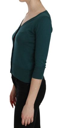Thumbnail for Chic Blue Green Cotton Cardigan Top