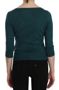 Thumbnail for Chic Blue Green Cotton Cardigan Top