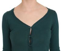 Thumbnail for Chic Blue Green Cotton Cardigan Top