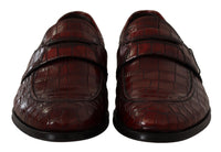 Thumbnail for Exotic Croc Leather Bordeaux Loafers