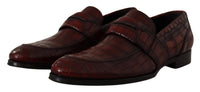 Thumbnail for Exotic Croc Leather Bordeaux Loafers