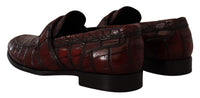 Thumbnail for Exotic Croc Leather Bordeaux Loafers