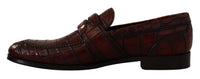 Thumbnail for Exotic Croc Leather Bordeaux Loafers