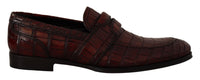 Thumbnail for Exotic Croc Leather Bordeaux Loafers