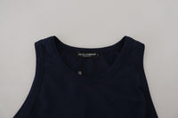 Thumbnail for Blue Cotton Sleeveless Logo Men T-shirt