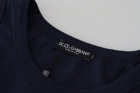 Thumbnail for Blue Cotton Sleeveless Logo Men T-shirt