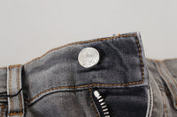 Thumbnail for Elegant Gray Washed Cotton Stretch Jeans