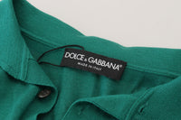 Thumbnail for Green Cashmere Collared Logo Pullover Sweater