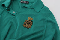 Thumbnail for Green Cashmere Collared Logo Pullover Sweater