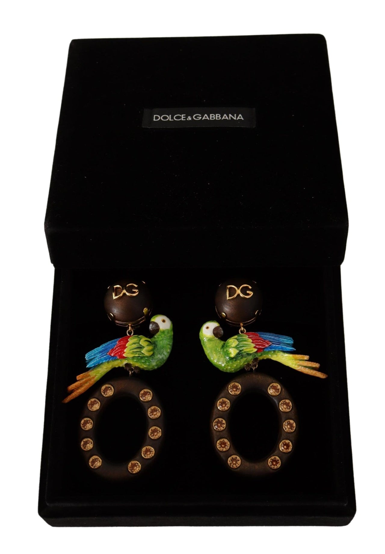 Chic Parrot Embellished Hoop Earrings