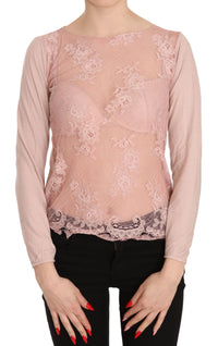 Thumbnail for Chic Pink See-Through Cotton Blouse