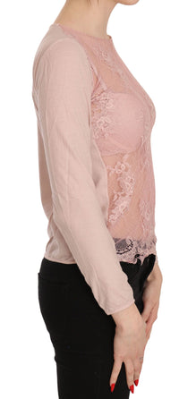 Thumbnail for Chic Pink See-Through Cotton Blouse