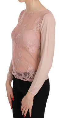 Thumbnail for Chic Pink See-Through Cotton Blouse