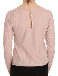 Thumbnail for Chic Pink See-Through Cotton Blouse
