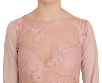 Thumbnail for Chic Pink See-Through Cotton Blouse